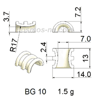 WIRE GUIDE BOW GUIDE BG 10 DIMENSIONS