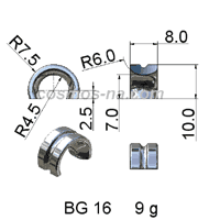 WIRE GUIDE BOW GUIDE BG - 16 DIMENSIONS