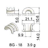 WIRE GUIDE BOW GUIDE BG - 18 DIMENSIONS