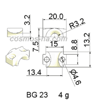 WIRE GUIDE BOW GUIDE BG - 23 DIMENSIONS