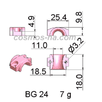 WIRE GUIDE BOW GUIDE BG -24 DIMENSIONS