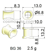 WIRE GUIDE BOW GUIDE BG - 36 DIMENSIONS