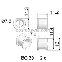 WIRE GUIDE BOW GUIDE BG - 39 IN ZIRCONIA DIMENSIONS