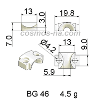 WIRE GUIDE BOW GUIDE  BG - 46 DIMENSIONS