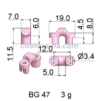 WIRE GUIDE BOW GUIDE BG -47 DIMENSIONS