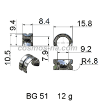 WIRE GUIDE BOW GUIDE  BG - 51 DIMENSIONS