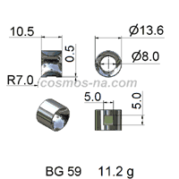 WIRE GUIDE BOW GUIDE BG-59 DIMENSIONS