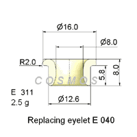 wire guide-flanged eyelet gudie E 311