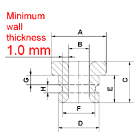 WIRE GUIDE GROOVED EYELET MINIMUM WALL THICK
