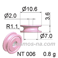 WIRE GUIDE SOLID ALUMINA PULLEY NT 006