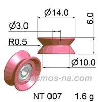 WIRE GUIDE SOLID ALUMINA PULLEY NT 007