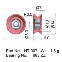 Guide Pulley,Solid Ceramic Pulley, part No. NT 007