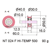 Pulley NT 024 F HI TEMP for 500 degrees Celsius