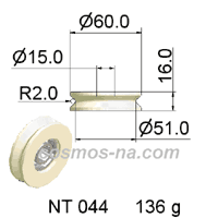 WIRE GUIDE SOLID ALUMINA PULLEY NT 044 DIMENSIONS