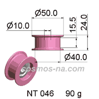 WIRE GUIDE SOLID ALUMINA PULLEY NT 046 DIMENSIONS