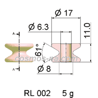 WIRE GUIDE ALUMINA ROLLER GUIDE RL 002 DIMENSIONS