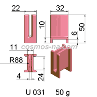 Wire guide, U - Guide, part No. U 032